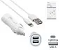 Preview: Adaptateur de charge USB pour iPhone/iPad + câble Lightning, 1m kit voiture, 12V, 2x USB 5V 3100mA, certifié MFI